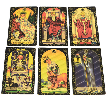 7X12cm New Gold Foil Tarot Card Black English Card Waterproof Game Poker Divination Girl Emotional Interactive Board Game