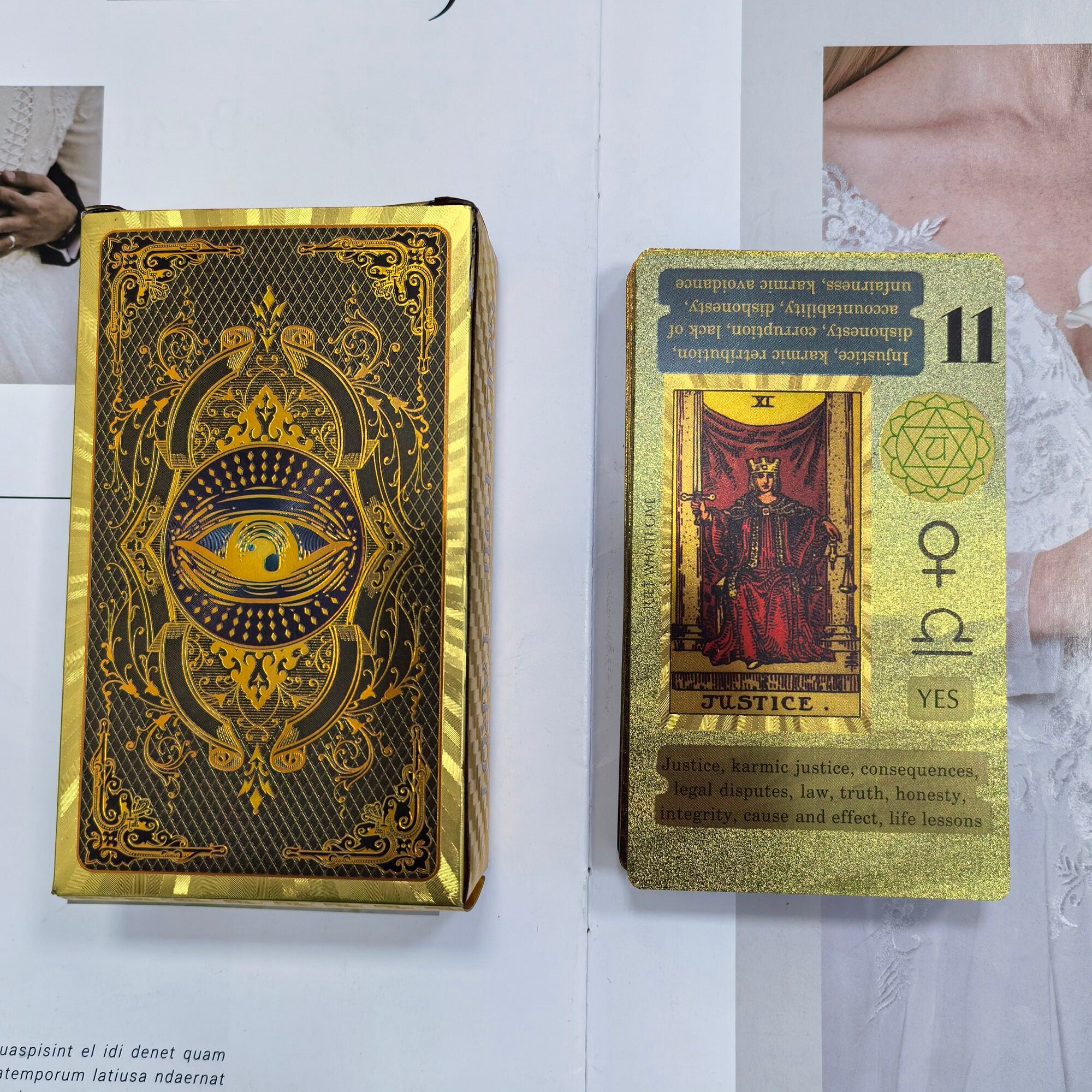 Classic  Waite 13*7cm 78 Pcs Tarot Cards for Beginners - Waterproof PET Plastic with Gold Foil