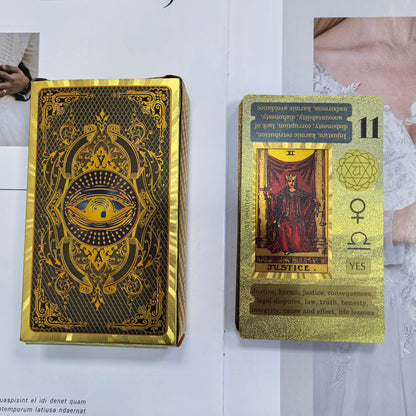 Classic  Waite 13*7cm 78 Pcs Tarot Cards for Beginners - Waterproof PET Plastic with Gold Foil