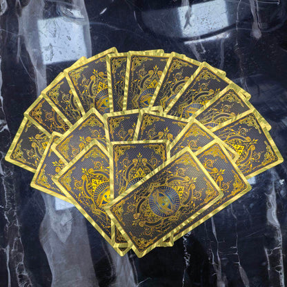 Classic  Waite 13*7cm 78 Pcs Tarot Cards for Beginners - Waterproof PET Plastic with Gold Foil