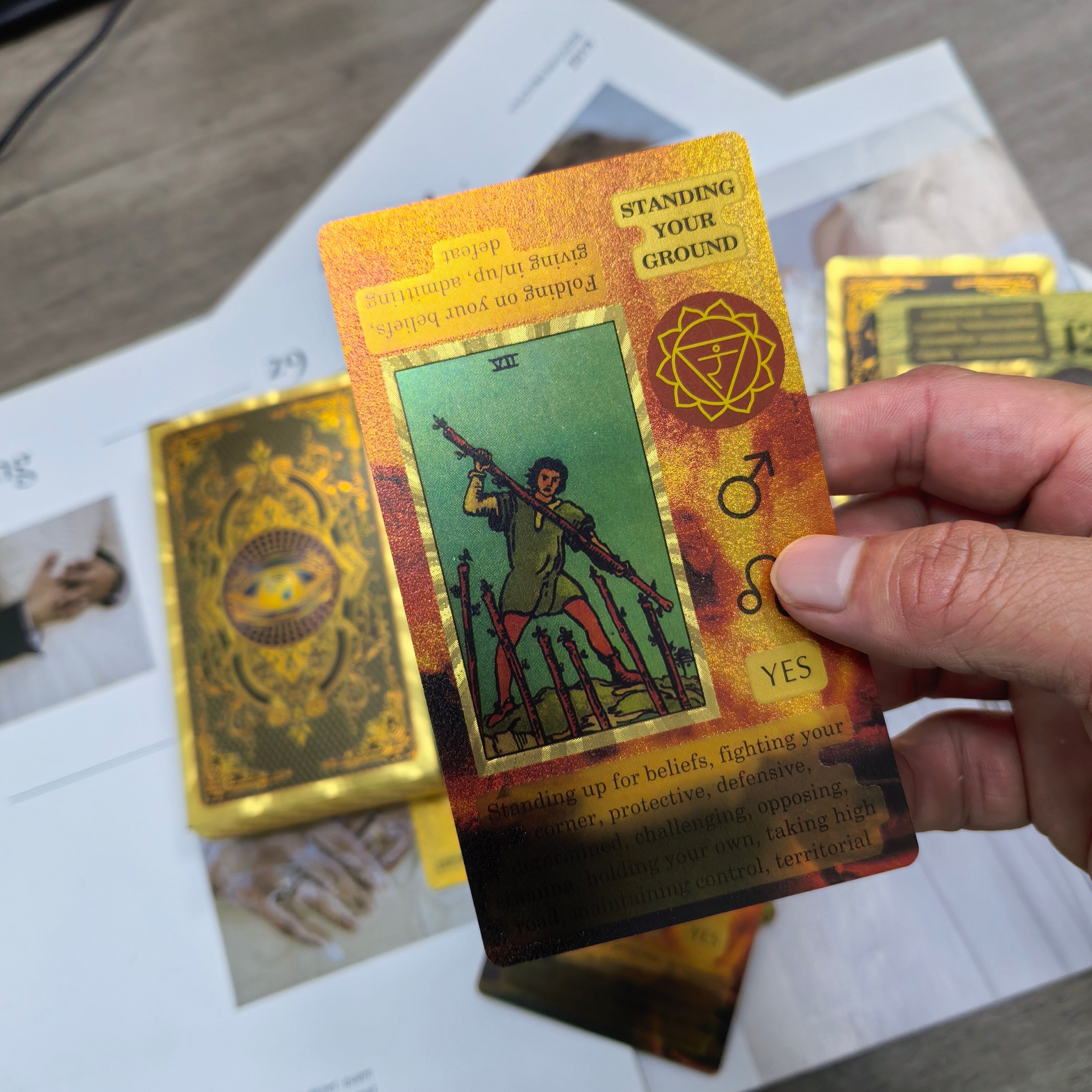 Classic  Waite 13*7cm 78 Pcs Tarot Cards for Beginners - Waterproof PET Plastic with Gold Foil