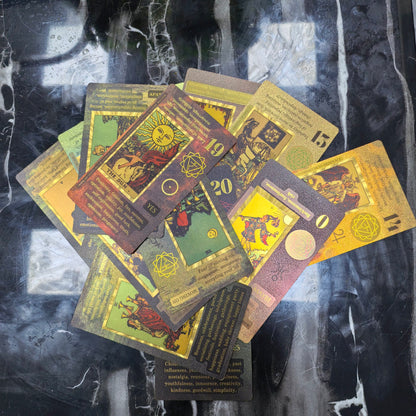 Classic  Waite 13*7cm 78 Pcs Tarot Cards for Beginners - Waterproof PET Plastic with Gold Foil