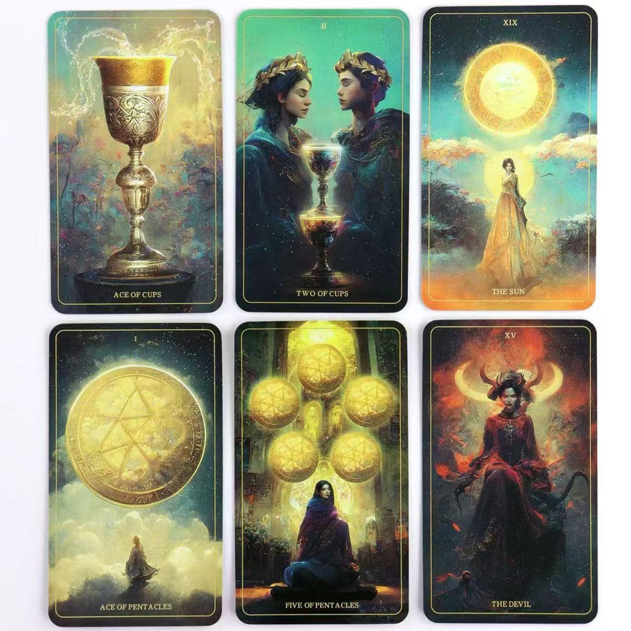 Waite Tarot Card Deck (78 Cards): Aesthetic Starry Sky Tarot, Oracle Cards, Party & Tabletop Game Cards